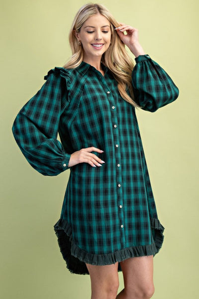 Plaid Mini Shirt Dress – Infiniti Boutique