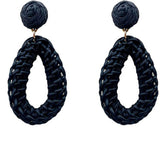 Raffia wrapped teardrop earrings