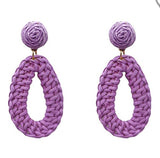 Raffia wrapped teardrop earrings
