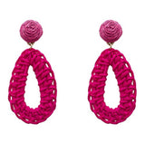 Raffia wrapped teardrop earrings