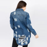 Denim distressed jacket