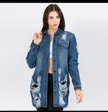 Denim distressed jacket